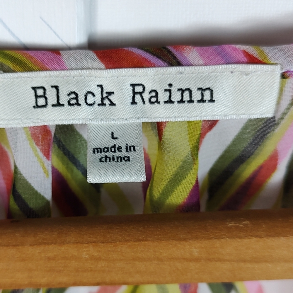 Black Rainn Pink Printed Blouse Large - Picture 7 of 12